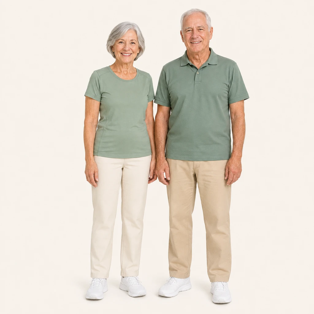 A woman and man in their sixties standing together